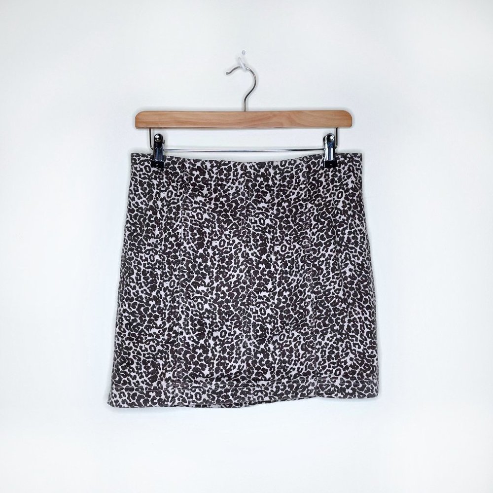 ⚡️SOLD⚡️ free people modern femme animal print denim mini skirt - size 10 - Picture 4 of 7